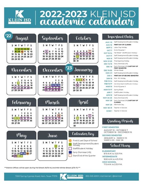 Klein Isd 2022 23 Calendar